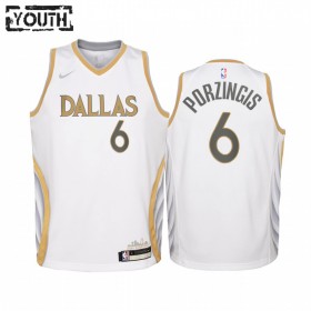 Dallas Mavericks Kristaps Porzingis 6 2020-21 City Edition Pelipaidat Swingman - Lasten